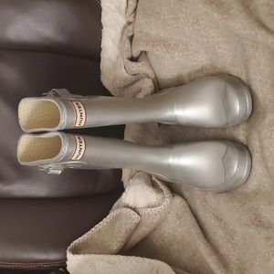 HUNTER Original Kids Metal Silver Tall Rain Boots
